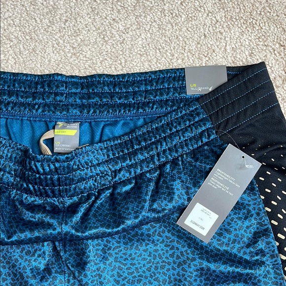 Old Navy Blue and Black Athletic Shorts with Elastic Waistband - Picture 2 of 4